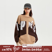 RAPPEYE重磅大字母毛衣男女春秋季 慵懒风圆领套头宽松长袖 针织衫