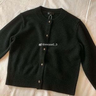 黑灰两色 书包扣山羊绒毛衣开衫 自留BI入 24b经典