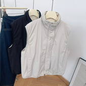 IMCC设计感韩系复古两面穿羊羔毛马甲女25冬新无袖 叠穿立领厚外套