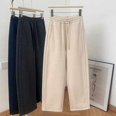 IMCC羊毛加绒加厚阔腿裤女冬