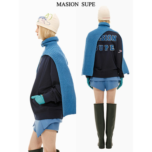 9.29新品 MASION SUPE  时髦高领围脖式多穿披肩