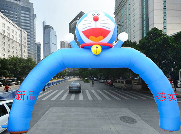 新品热销充气拱门卡通叮当猫 多拉A梦充气拱门 卡通定制