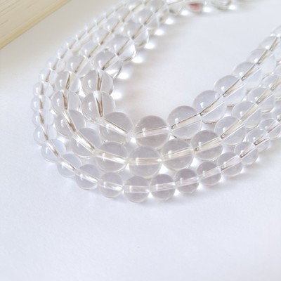天然5A级白水晶散珠半成品 diy编绳配件材料串珠手链项链饰品