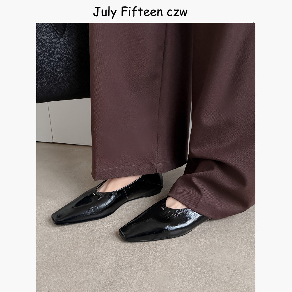 2026新款头层牛皮法式简约内增高平底鞋方头浅口单鞋女百搭奶奶鞋