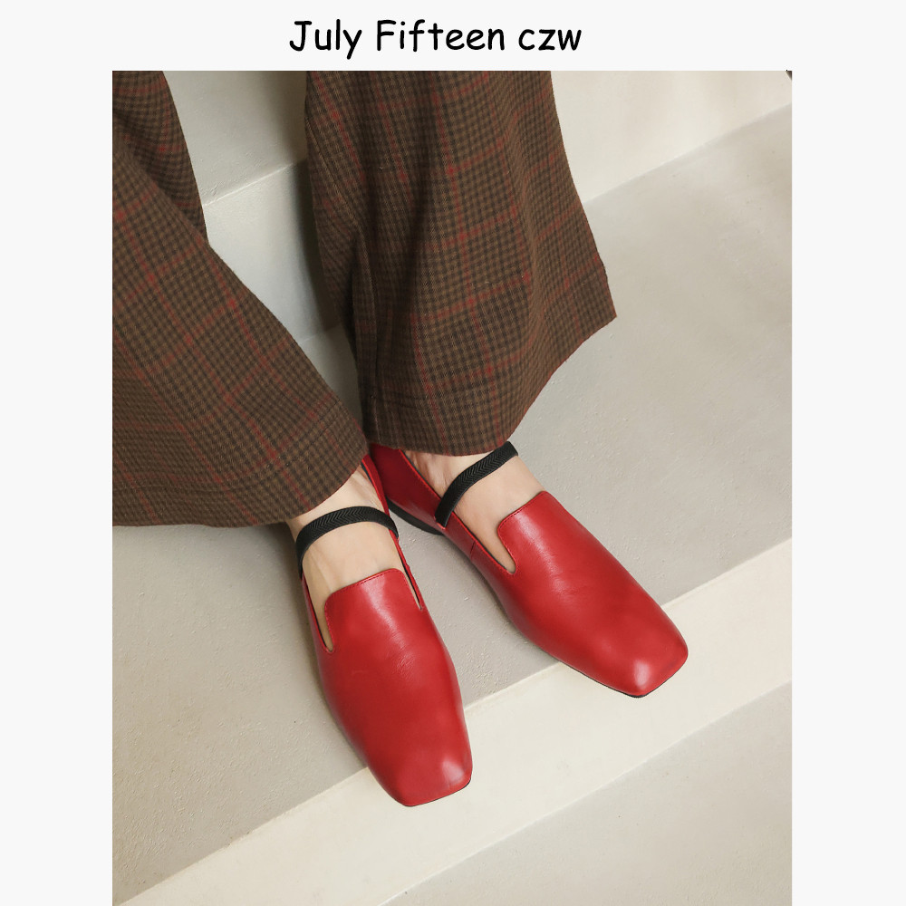 头层牛皮~法式复古方头内增高玛丽珍鞋女2026春新款一字带平底鞋,女鞋,玛丽珍鞋,淘宝优惠券,粉丝福利购,淘宝优惠卷