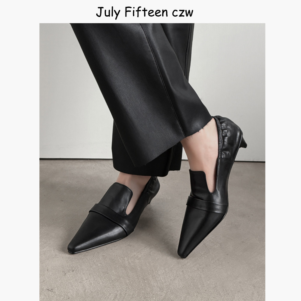 头层牛皮轻奢风尖头3.5cm猫跟乐福鞋女2026春季新款气质单鞋通勤,女鞋,深口单鞋,淘宝优惠券,粉丝福利购,淘宝优惠卷