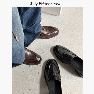 百搭深口单鞋 女2026新款 圆头山茶花乐福鞋 头层牛皮英伦复古小皮鞋