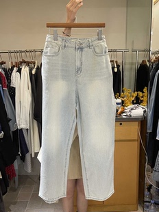 春上新简约口袋百搭显瘦牛仔裤  66613