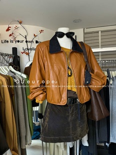 冬上新气质机车宽松皮衣 601