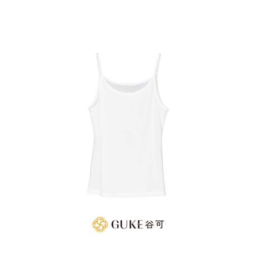 谷可D8002白色修身吊带背心女