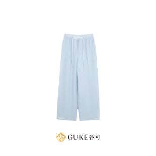 GKE/谷可K1262高腰苎麻直筒裤女休闲垂感百搭显瘦长裤