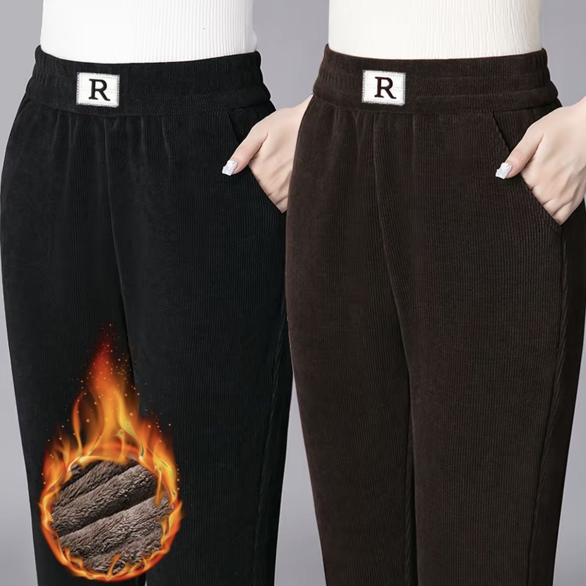 2025年秋冬季加绒加厚保暖裤女哈伦裤妈妈裤子女宽松休闲裤直筒裤,女装/女士精品,休闲裤,淘宝优惠券,粉丝福利购,淘宝优惠卷