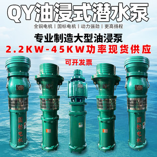 QY油浸泵三相鱼塘抽水潜水泵380V农用工业灌溉大流量喷灌喷泉6寸