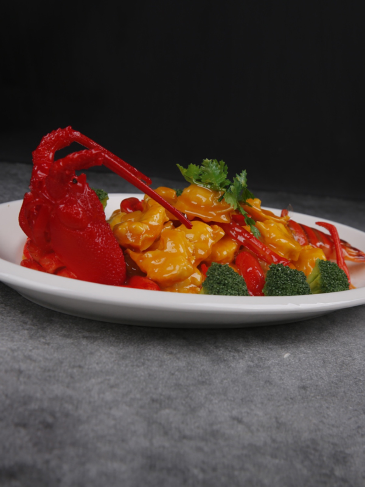 美之灵仿真菜品展示 假菜肴十大粤菜之上汤焗龙虾模型 美食道具