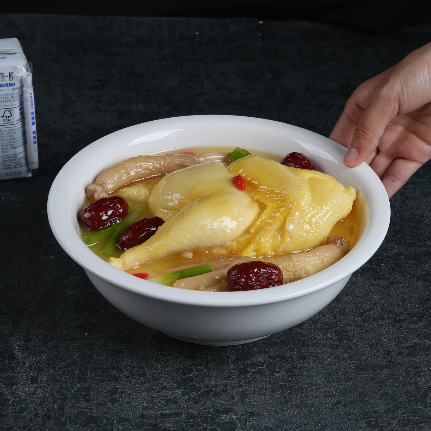 仿真食物菜品模具人参鸡汤样品美食拍摄道具营养高汤模型定制炖品