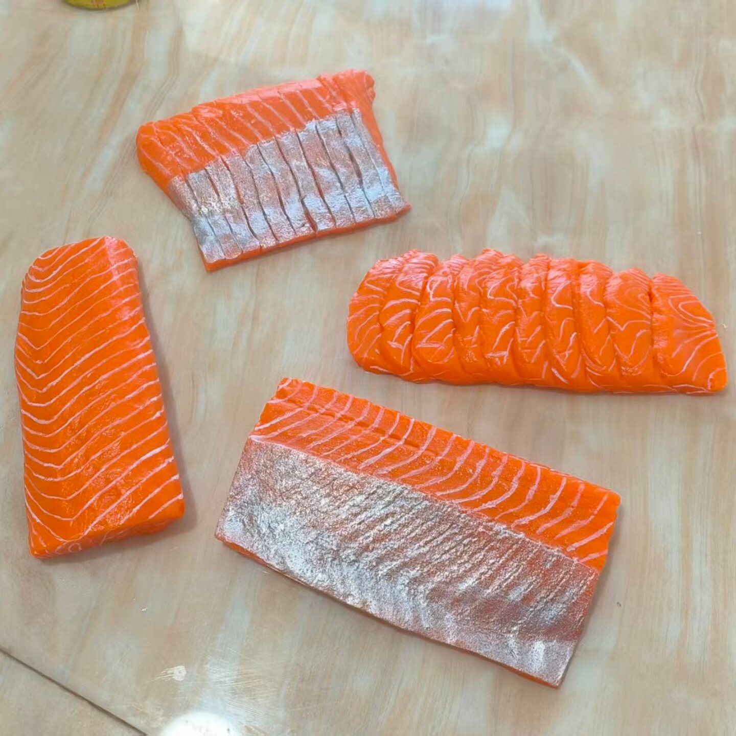 定制仿真三文鱼片树脂展示道具