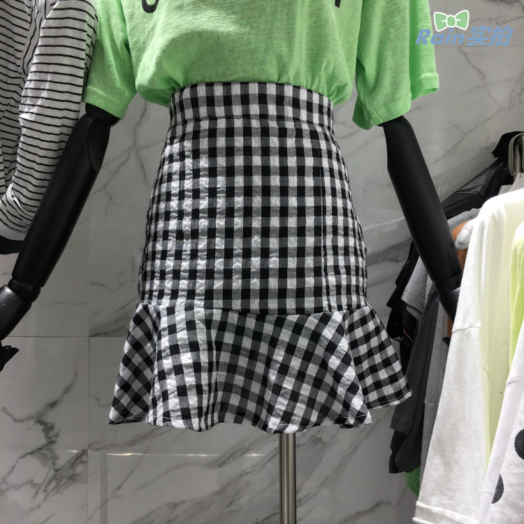 Max19韓版X2夏季新款時尚ins格子拉鏈彈力腰修身半身短裙魚尾裙女在類目 女裝/女士精品, 半身裙中 - 來自Buy2taobao.com提供專業的淘寶代購服務