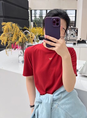 JTENGC吉藤 2024春夏新款时尚字母刺绣圆领短袖宽松百搭T恤女上衣