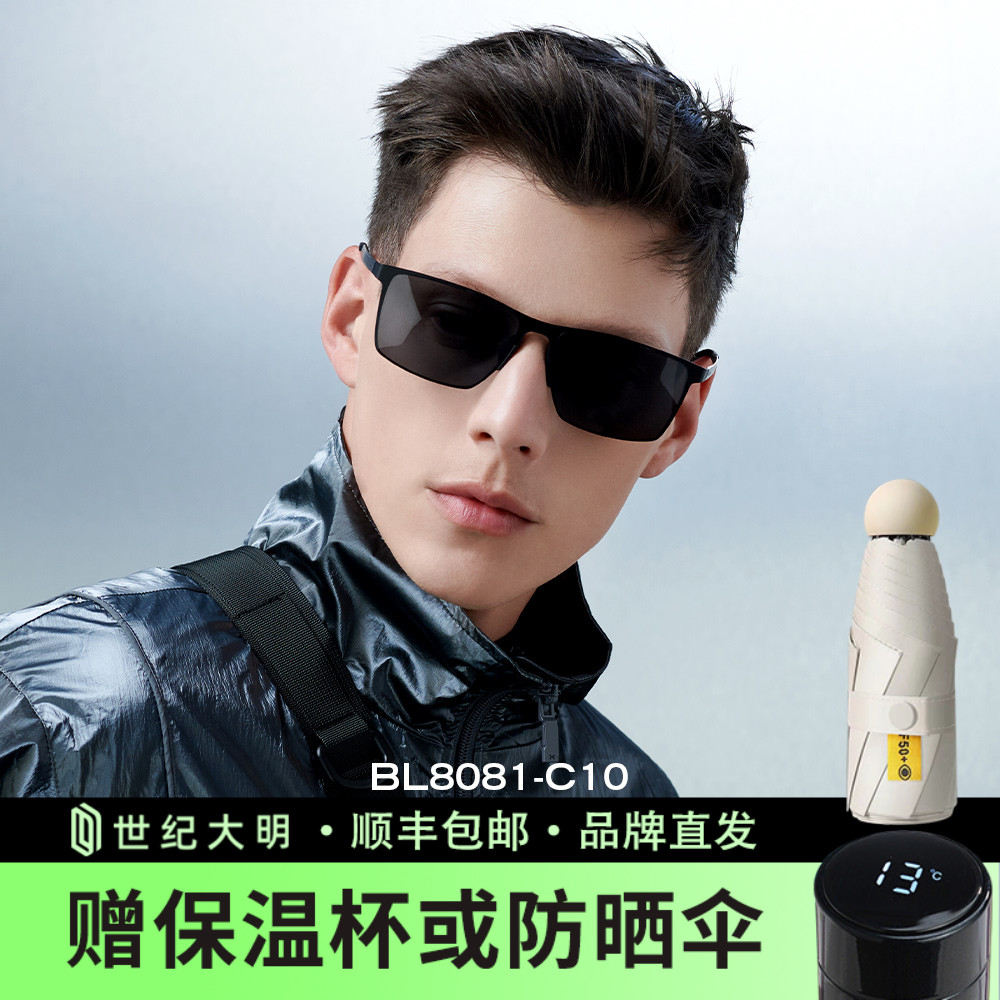 暴龙新款太阳镜男偏光简约小方框