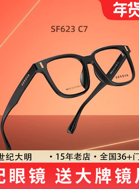施洛华近视眼镜框超轻TR大脸气质黑框镜架眼睛配度数防蓝光SF623