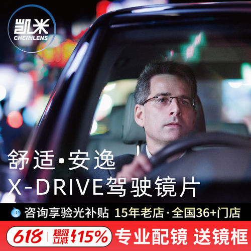 凯米驾驶型开车防眩光眼镜片2片