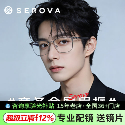施洛华商务眉框金属眼镜