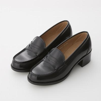 haruta中跟日系修腿乐福鞋真皮