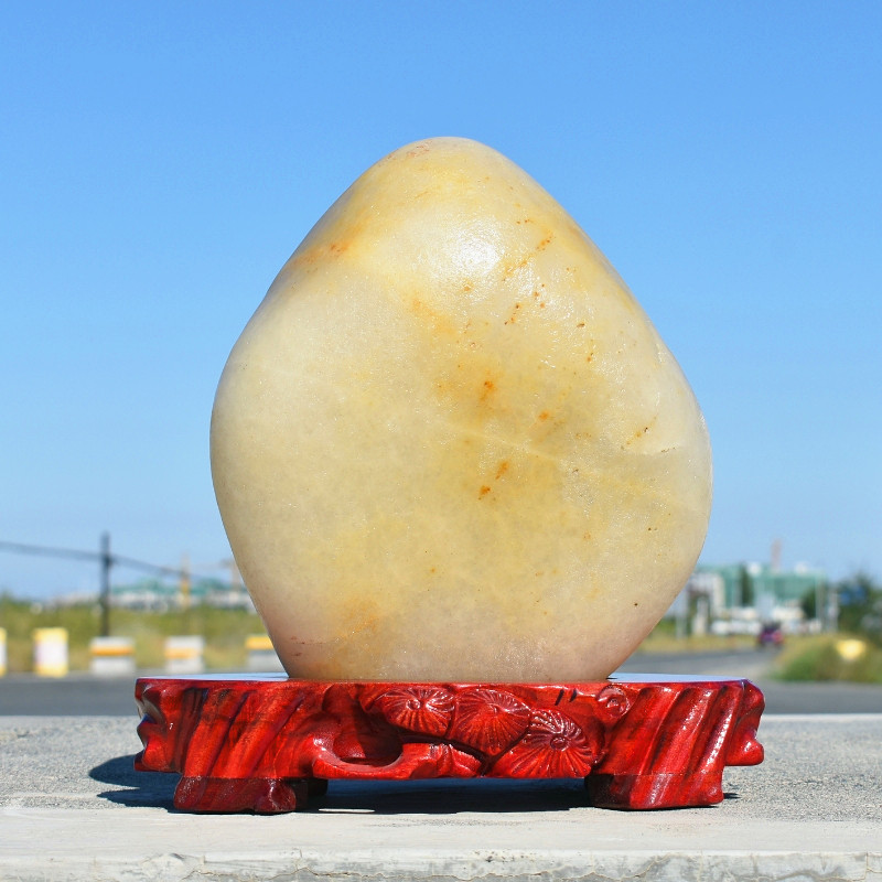 新疆乌尔禾金丝玉戈壁玉天然原石籽料摆件玉石泥石玉和田玉手把件