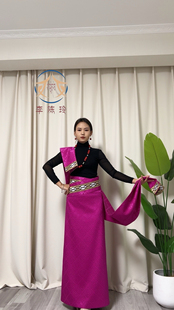 藏式民族风假袍锅庄舞裙