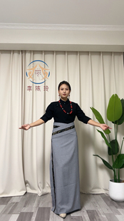 藏式民族风假袍锅庄舞裙量身定制