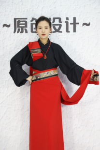 新款藏式民族风假袍锅庄舞裙(不包括衬衣及配饰)