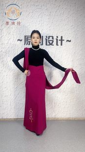 藏族服装半身裙假袍锅庄舞裙定制