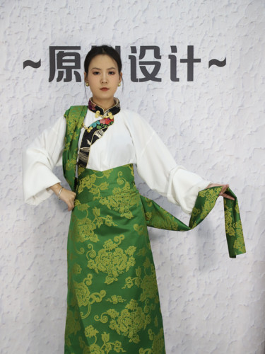 藏式民族风新款假袍锅庄舞裙（不包括衬衣）