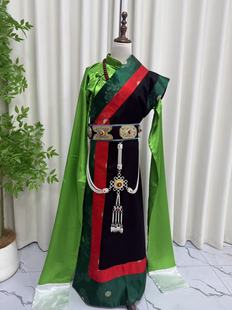 新款藏式民族风康巴袍锅庄舞裙