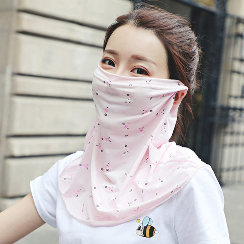 防晒口罩女护颈一体面纱薄款面罩
