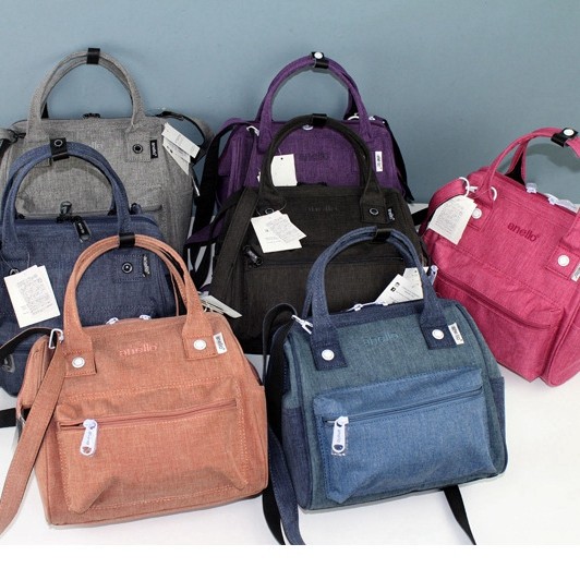 日本乐天三用手提包女斜挎单肩大容量双肩背包简约轻便百搭帆布包