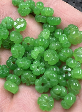 玉石散珠碧绿色南瓜珠散珠