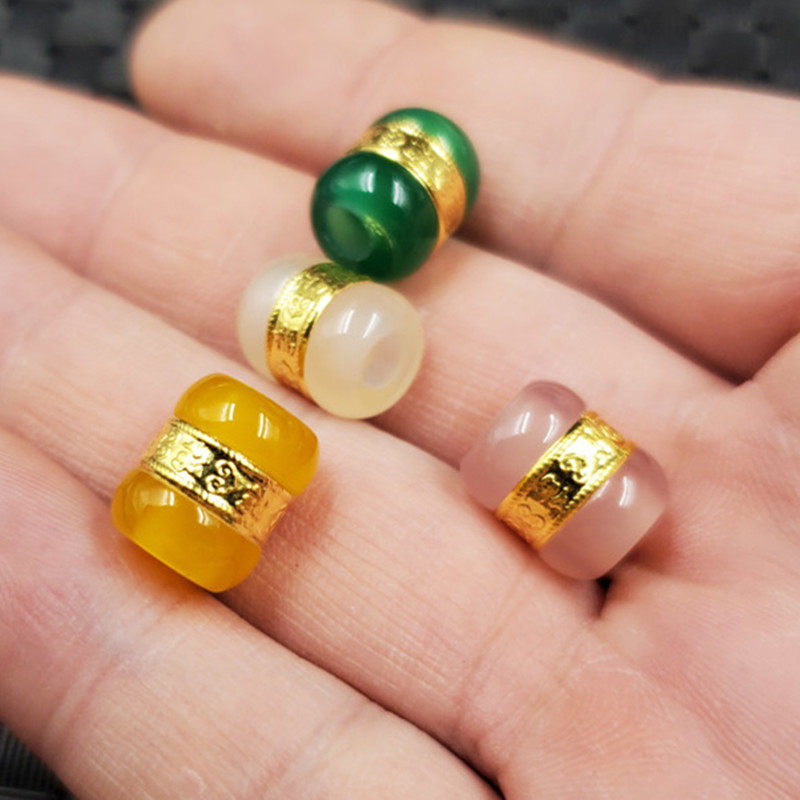 瑞隆轩 冰种白玉髓路路通挂件碧绿色玉髓玛瑙路路通项链坠玉坠