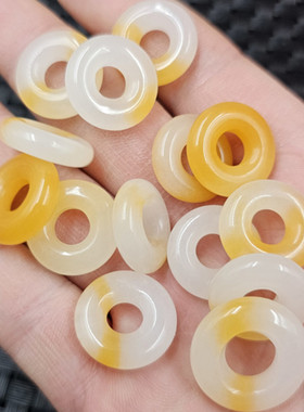 新疆和田白玉金丝玉平安扣