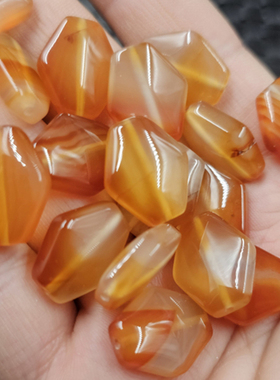 红玛瑙菱形无事牌玉石散珠