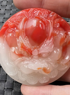 玉石挂件翠绿色连年有余挂件方解石玉小鱼吊坠豆绿色吊坠玉坠车挂