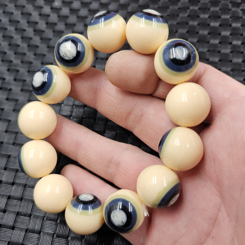 人造蜜蜡圆珠手链一眼天珠手链白蜜蜡男女同款手链饰品手串手饰