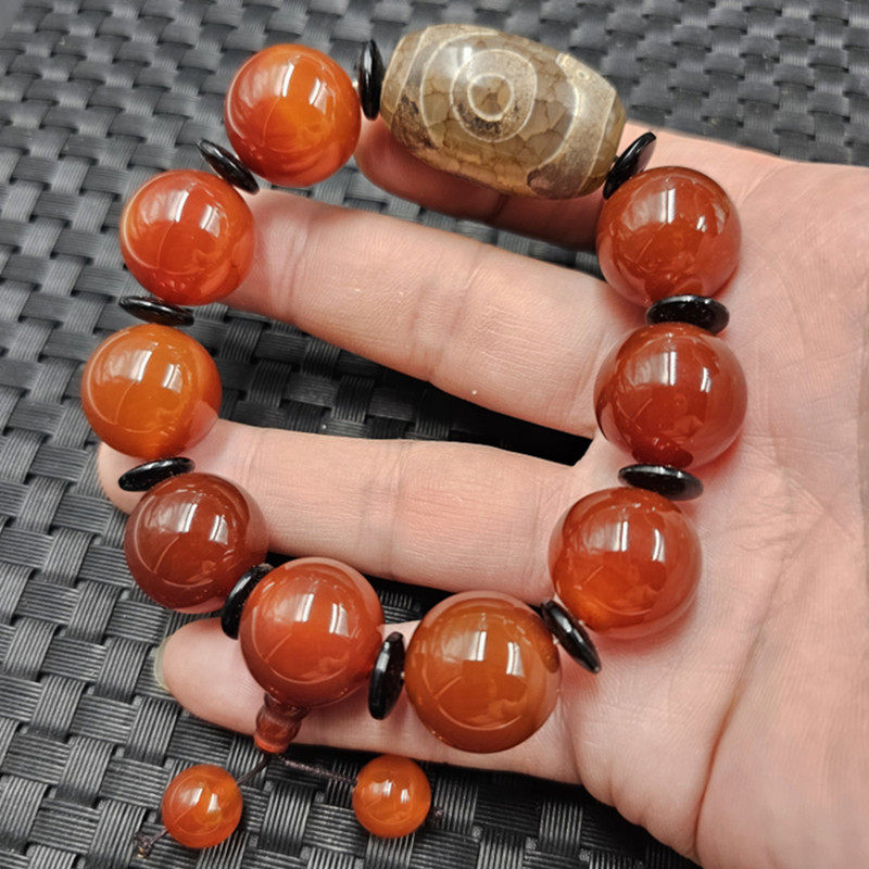 藏式三眼天珠路路通玉石手链