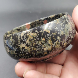 玉石茶杯梅花玉功夫茶具玉石笔洗梅花玉蘸料杯多种用途小摆件玉杯