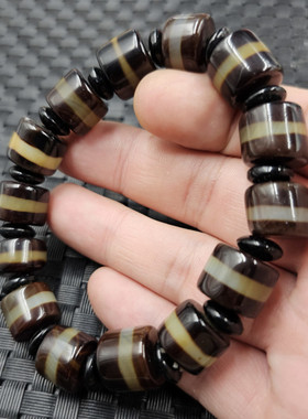 线型玛瑙天珠桶珠玉石手链