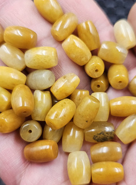新疆和田金丝玉米珠玉石散珠