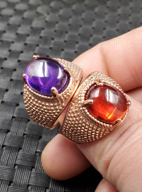 冰种锆石鸡血红饰品戒指