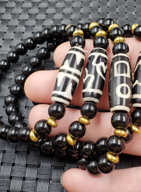 天珠玛瑙玉石复古路路通手链