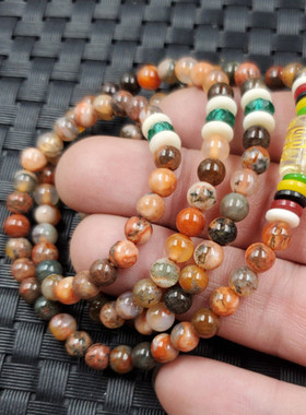 仿古玛瑙玉髓猫眼石多圈手串