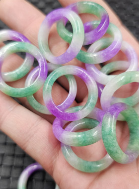 翡翠玉紫罗兰玉石戒指干青
